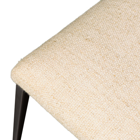 Somerson Dining Chair - Woven Thames Cream, Iron, Modern, Hospitality Rated