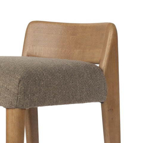 Birches Counter Stool - Natural Oak, Woven Mink Grey-Tan, Organic Modern