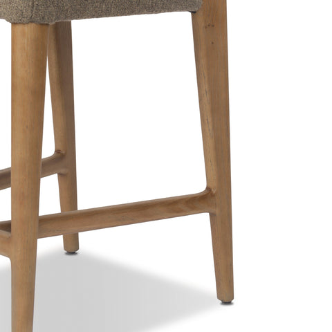 Birches Counter Stool - Natural Oak, Woven Mink Grey-Tan, Organic Modern