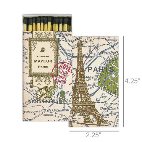 Paris Map Boxed Matches Dimesions