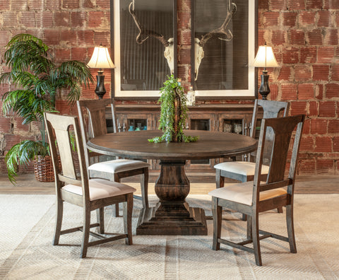 Nimes 60" Round Dining Table Weathered Mango