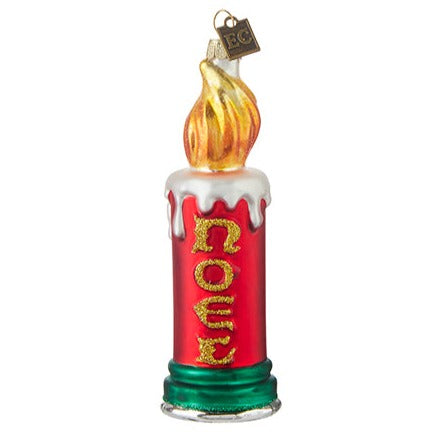 Eric Cortina Blow Mold Candle Christmas Ornament Glass