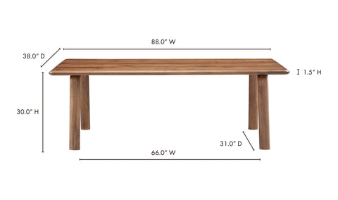 Malibu Dining Table - Solid Walnut