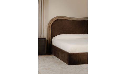 Camilla Upholstered Bed - Jet Brown