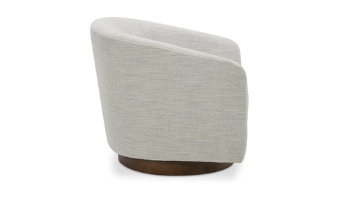 Oscy Swivel Chair - Optic White, Shearling, Atlantic, Cigar