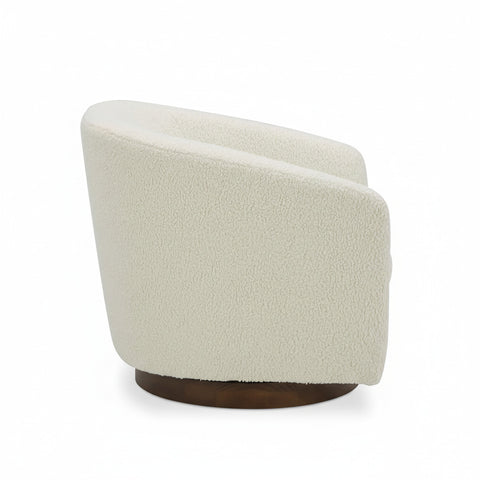 Oscy Swivel Chair - Optic White, Shearling, Atlantic, Cigar