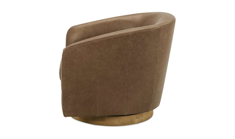 Oscy Swivel Chair - Optic White, Shearling, Atlantic, Cigar