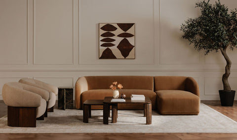 Faye Sectional Sofa - Tan