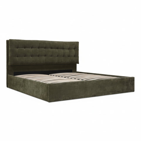 Sebastion King Upholstered Storage Bed - Olive