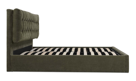 Sebastion King Upholstered Storage Bed - Olive