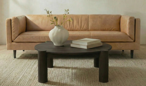 Woods Sofa - Light Tan or Brown Leather