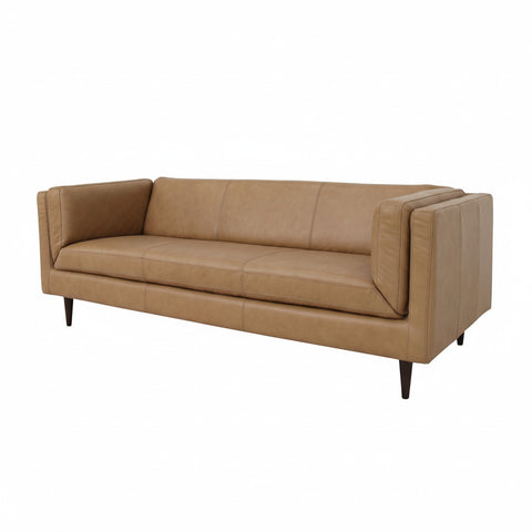 Woods Sofa - Light Tan or Brown Leather