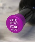 CapaBunga® Wine Cap - Life Happens Wine Helps Spill Proof Bottle Stopper