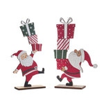 Wood Santa With Presents Holiday Decor