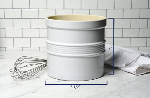 Oversized Stoneware Utensil Crock With Divider Kitchen Essential Dimensions