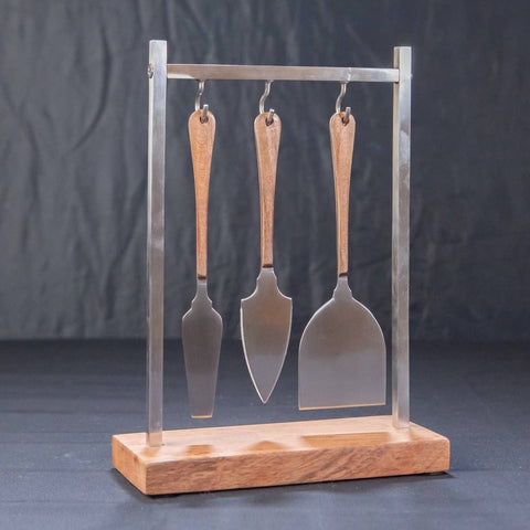 Sparta Cheese Knives on Hanging Stand Great Gift For Cheese Lovers