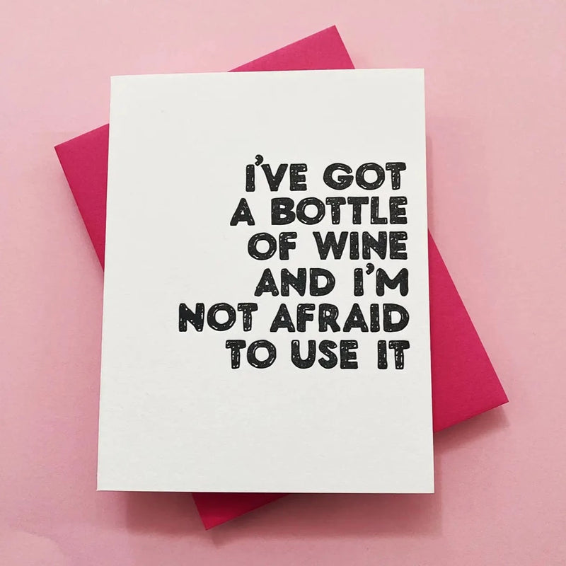Bottle of Wine - card for friend, breakup greeting card