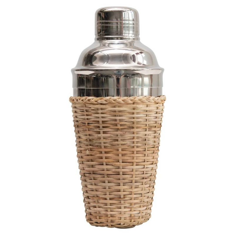 Apollo Stainless Steel Rattan Wrapped Cocktail Shaker