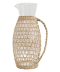 Apollo Glass Pitcher With Seagrass Sleeve