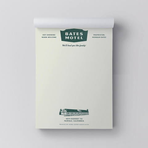 Fictional Hotel Notepad Set - Bates Motel