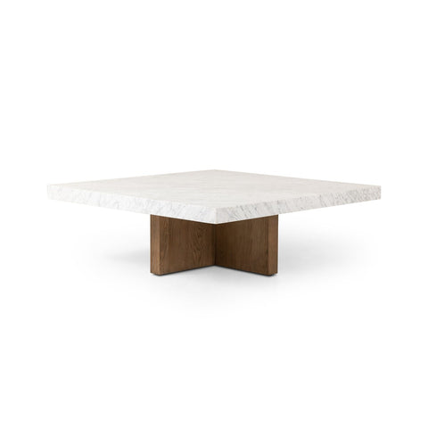 Bellamy Square Coffee Table - White Carrara Marble