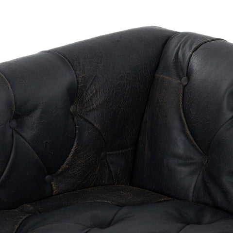 Maxx Leather Sofa 95", Destroyed Black