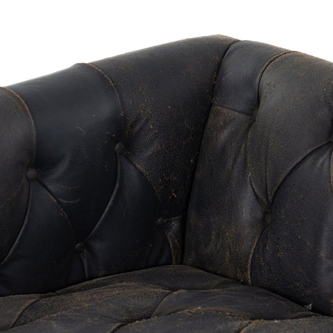 Maxx Leather Sofa 95", Destroyed Black