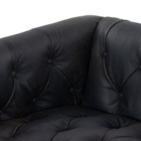 Maxx Leather Sofa 95", Destroyed Black