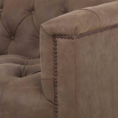 Maxx Leather Sofa 95", Umber Grey