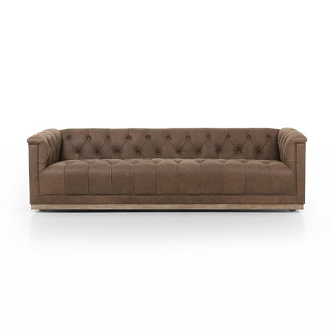 Maxx Leather Sofa 95", Umber Grey