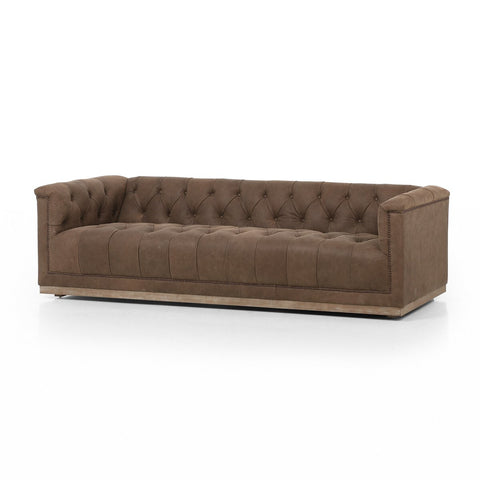 Maxx Leather Sofa 95", Umber Grey
