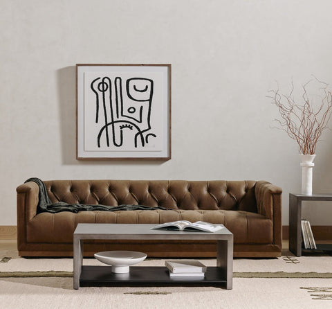 Maxx Leather Sofa 95", Umber Grey