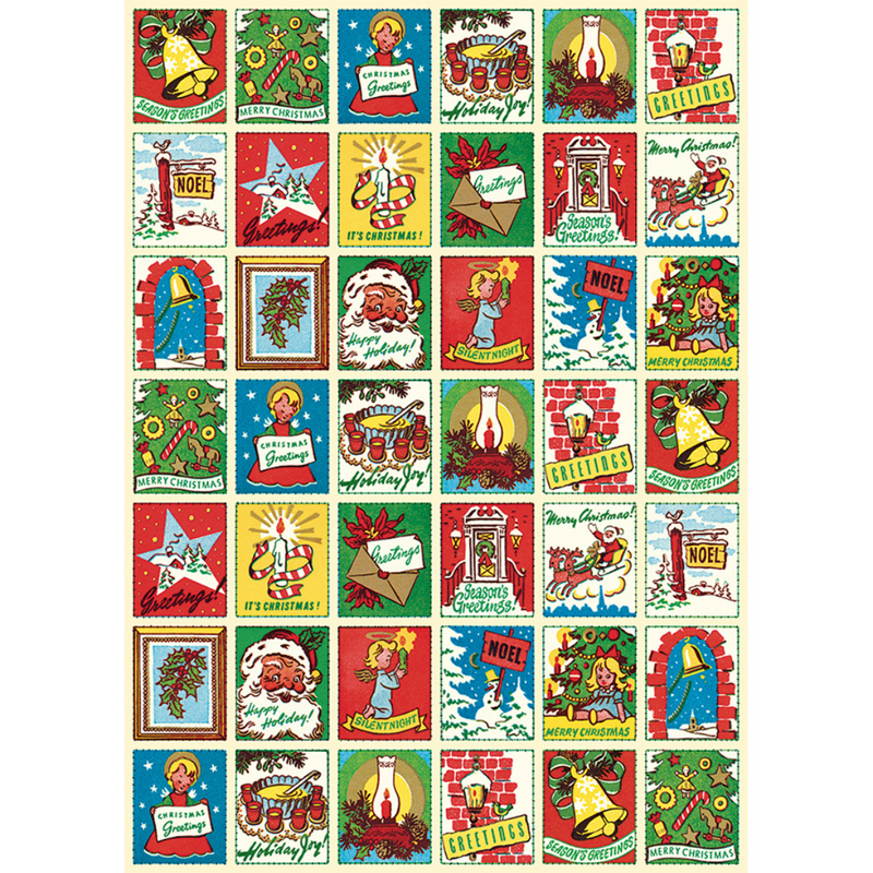 Cavallini Christmas Quilt Poster