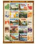 Cavallini Poster Wrap National Parks Stamp Collection 1934 Yosemite Grand Canyon Yellowstone Great Smoky Mountains Glacier Acadia Mesa Verde Mt Ranier Zion Crater Lake