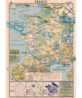 Cavallini France Map Poster