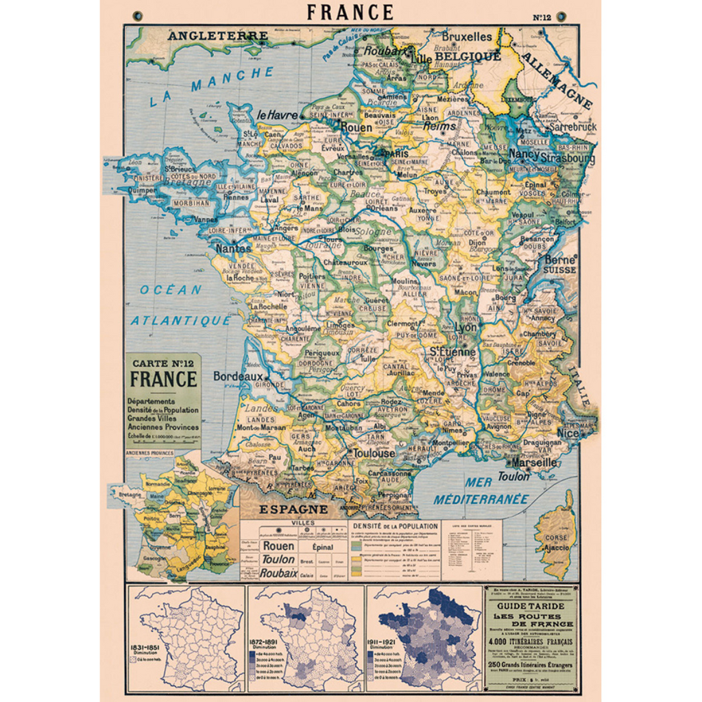 Cavallini France Map Poster