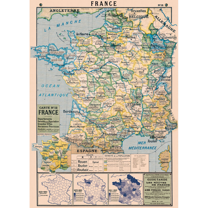 Cavallini France Map Poster – Domaci
