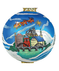 Collectible Bethlehem, PA Christmas City Finial Tree Topper Santa Flying Over Bethlehem