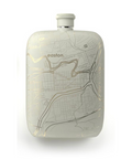 Easton Map Pocket Flask, Matte White Drink Local