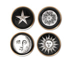 Enameled Coasters Astrological Star Sun Moon