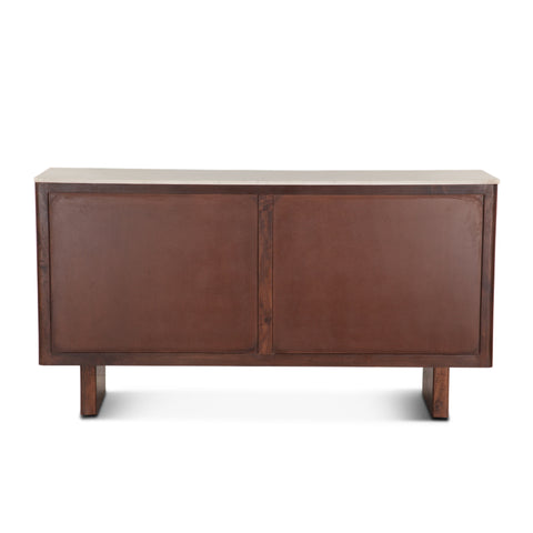 Amalfi Mango Wood and White Marble Sideboard