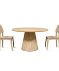 Casablanca Round Dining Table + Casablanca Cane Back Dining Chairs