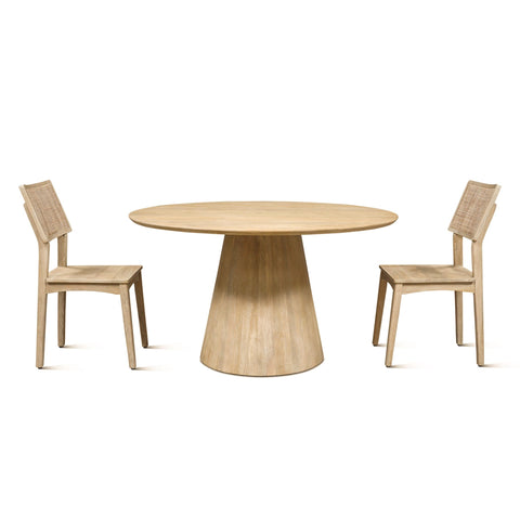 Casablanca Round Dining Table + Casablanca Cane Back Dining Chairs