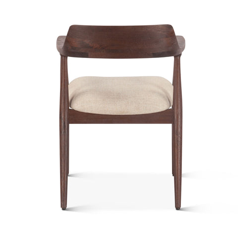 Cambridge Linen Upholstered Dining Chair in Walnut Finish