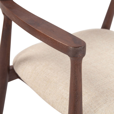 Cambridge Linen Upholstered Dining Chair in Walnut Finish