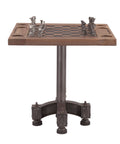 Eiffel Chess Bistro Table Reclaimed Wood Iron Industrial Base