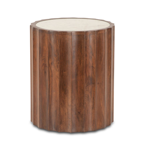 Palermo 18" Round Scalloped Drum Side Table