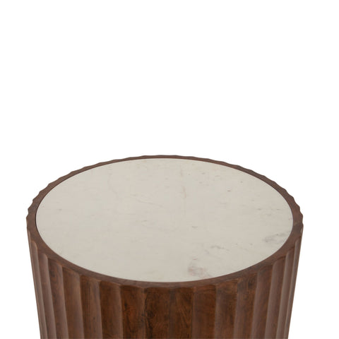 Palermo 18" Round Scalloped Drum Side Table