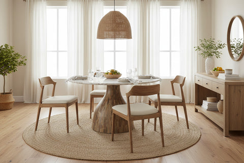 Solomon 54" Round Dining Table - Light or Dark Finish