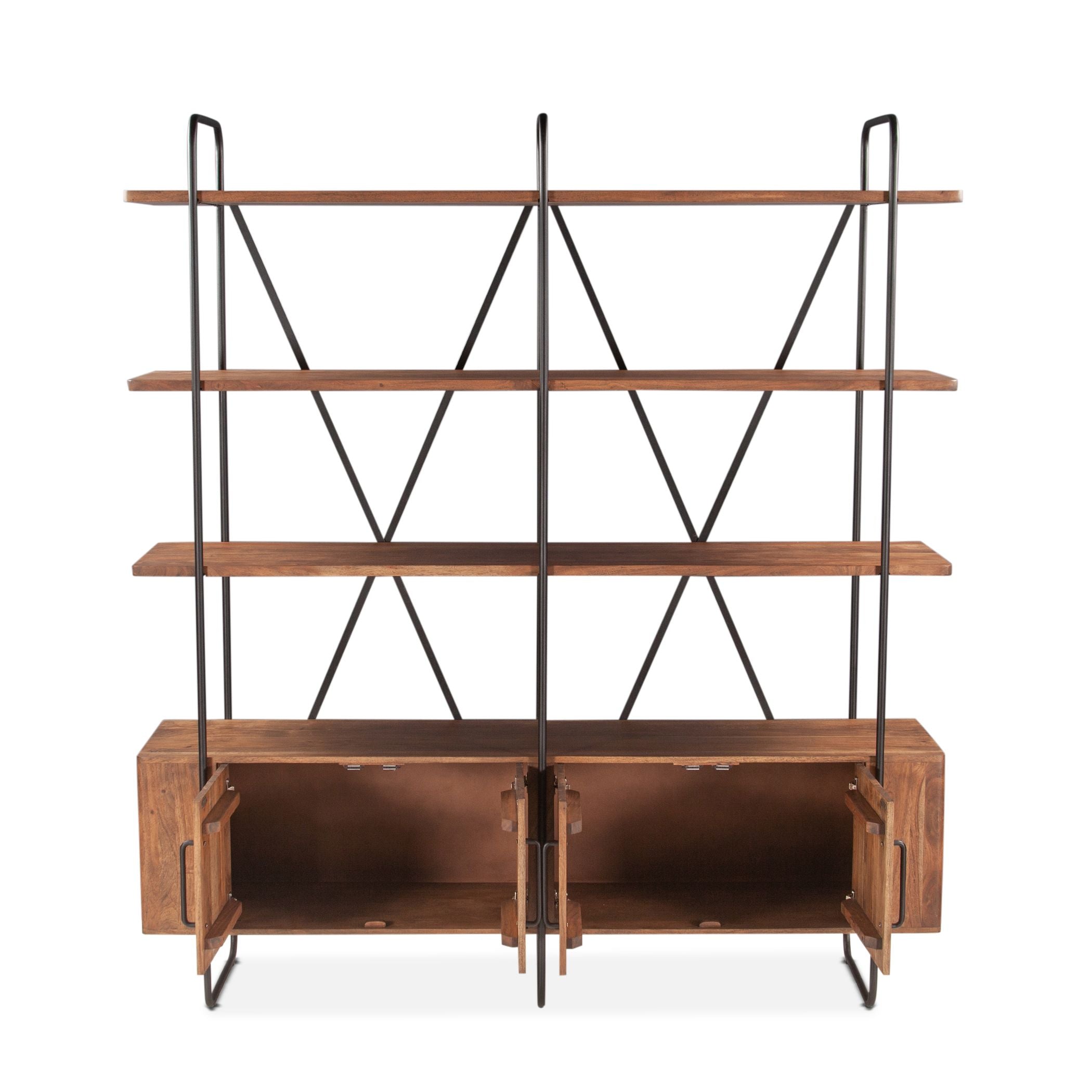 Verbania 75" Acacia Wood Bookshelf – Domaci